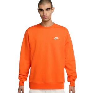 Orange Nike Fleece Crew Neck Sweater (S)
